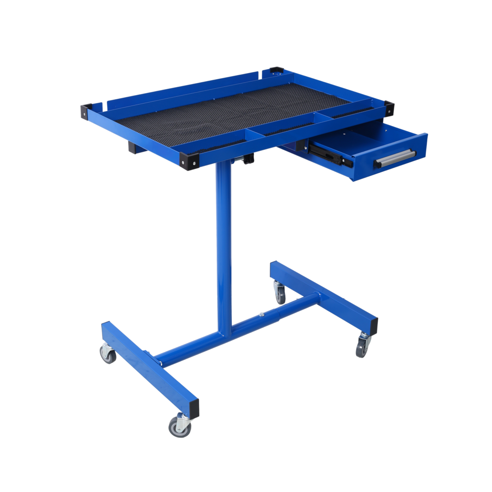 Adjustable Height and Width Mobile Work Table with Drawer_4Dock